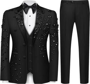 BRAND NEW***- Men's 2 PC Single Breasted Embellished Suit- Multiple Sizes
